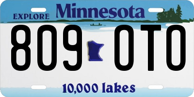 MN license plate 809OTO