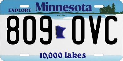 MN license plate 809OVC