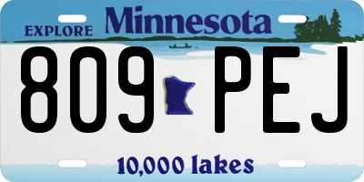MN license plate 809PEJ