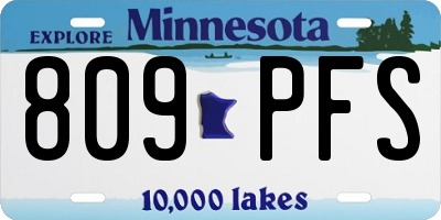 MN license plate 809PFS