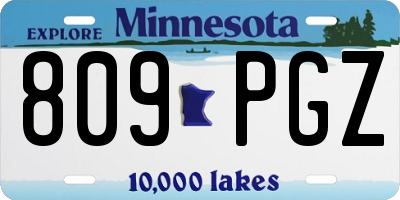 MN license plate 809PGZ