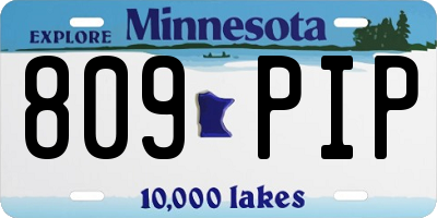 MN license plate 809PIP