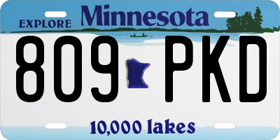 MN license plate 809PKD