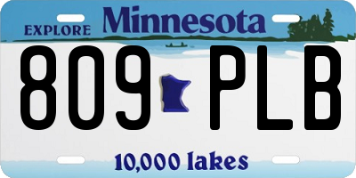 MN license plate 809PLB