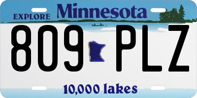 MN license plate 809PLZ