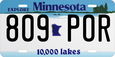MN license plate 809POR