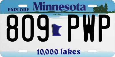 MN license plate 809PWP