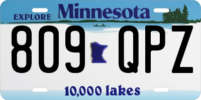 MN license plate 809QPZ