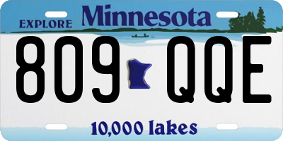 MN license plate 809QQE