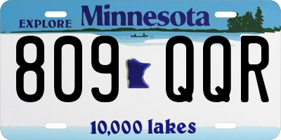 MN license plate 809QQR