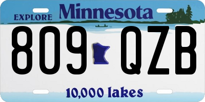 MN license plate 809QZB