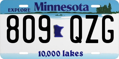 MN license plate 809QZG