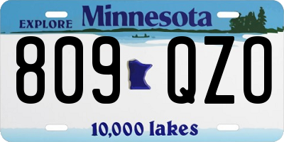 MN license plate 809QZO