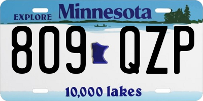 MN license plate 809QZP