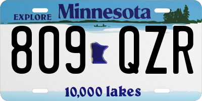 MN license plate 809QZR