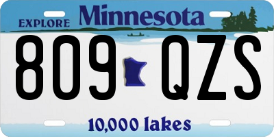 MN license plate 809QZS