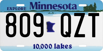 MN license plate 809QZT