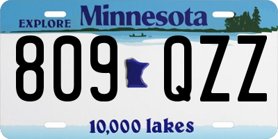 MN license plate 809QZZ