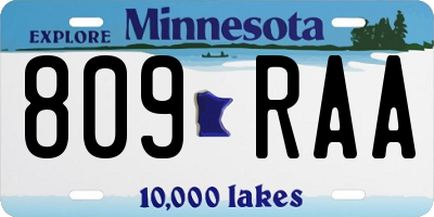 MN license plate 809RAA
