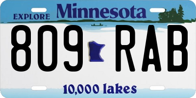 MN license plate 809RAB