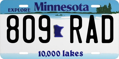 MN license plate 809RAD