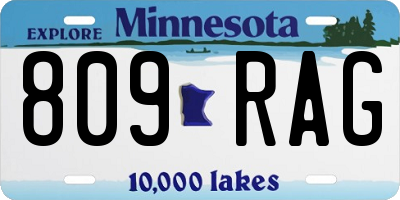 MN license plate 809RAG