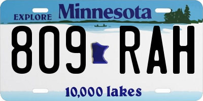 MN license plate 809RAH