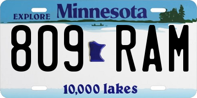 MN license plate 809RAM
