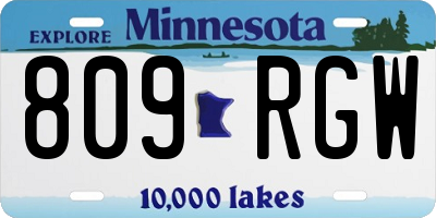 MN license plate 809RGW