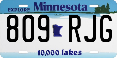 MN license plate 809RJG