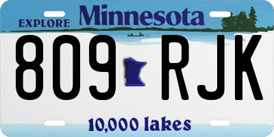 MN license plate 809RJK