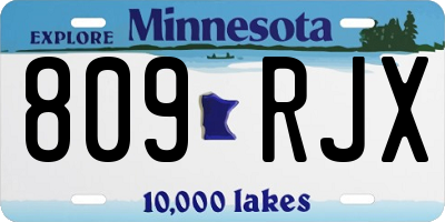 MN license plate 809RJX