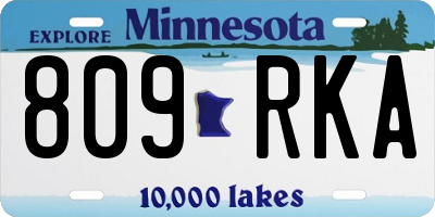 MN license plate 809RKA