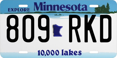 MN license plate 809RKD