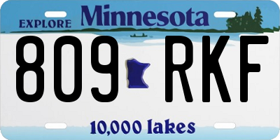 MN license plate 809RKF