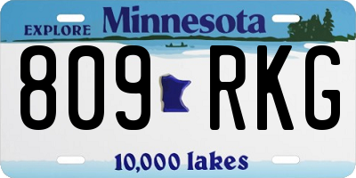 MN license plate 809RKG