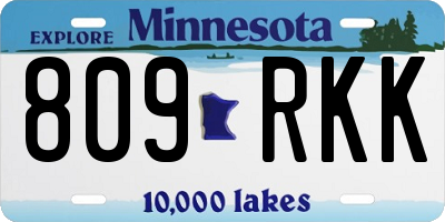 MN license plate 809RKK