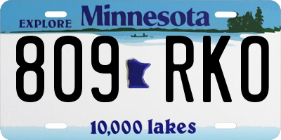 MN license plate 809RKO