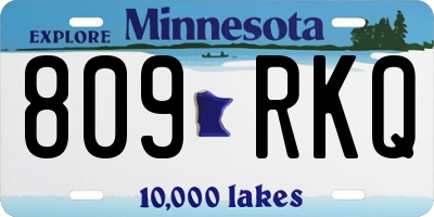 MN license plate 809RKQ