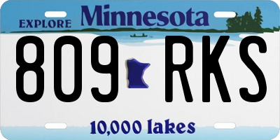 MN license plate 809RKS