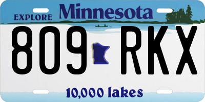 MN license plate 809RKX