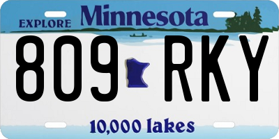 MN license plate 809RKY