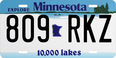MN license plate 809RKZ