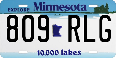 MN license plate 809RLG