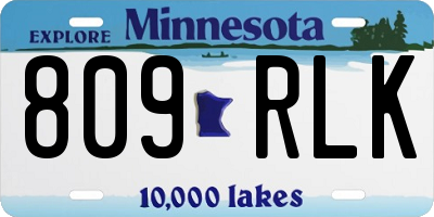 MN license plate 809RLK