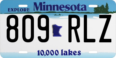 MN license plate 809RLZ