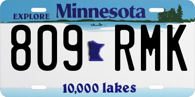 MN license plate 809RMK