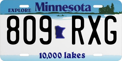 MN license plate 809RXG