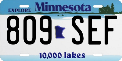 MN license plate 809SEF