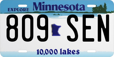 MN license plate 809SEN